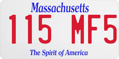 MA license plate 115MF5