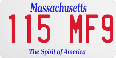 MA license plate 115MF9