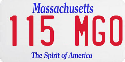 MA license plate 115MG0