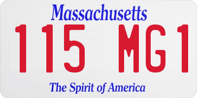 MA license plate 115MG1