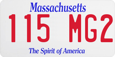 MA license plate 115MG2