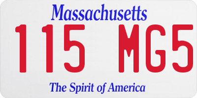 MA license plate 115MG5