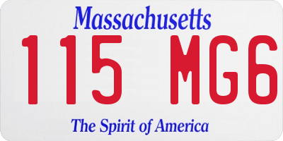 MA license plate 115MG6