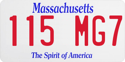 MA license plate 115MG7