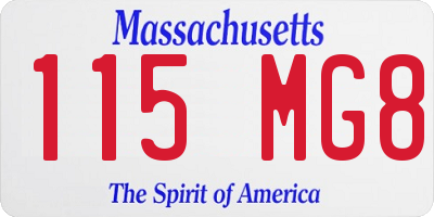 MA license plate 115MG8