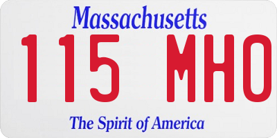 MA license plate 115MH0