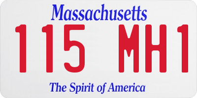 MA license plate 115MH1