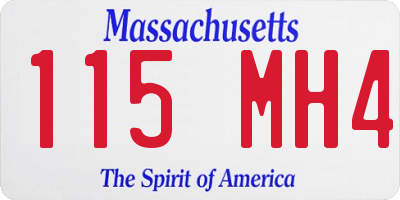 MA license plate 115MH4