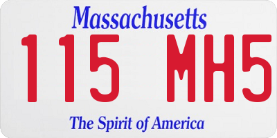 MA license plate 115MH5