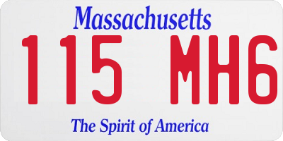 MA license plate 115MH6