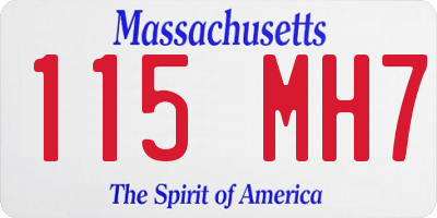 MA license plate 115MH7