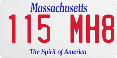 MA license plate 115MH8