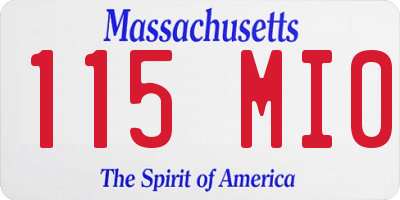 MA license plate 115MI0