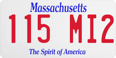 MA license plate 115MI2