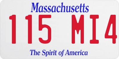 MA license plate 115MI4