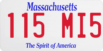 MA license plate 115MI5