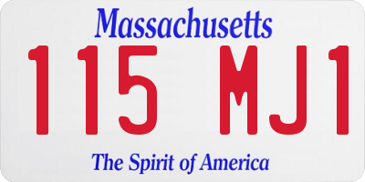 MA license plate 115MJ1