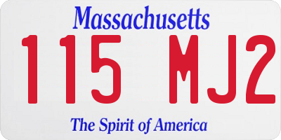 MA license plate 115MJ2