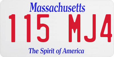 MA license plate 115MJ4