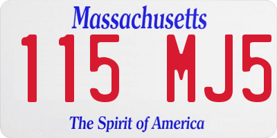 MA license plate 115MJ5