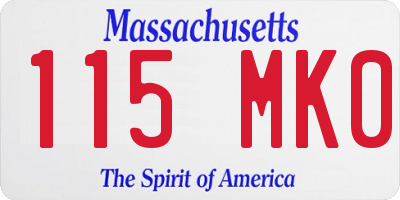 MA license plate 115MK0