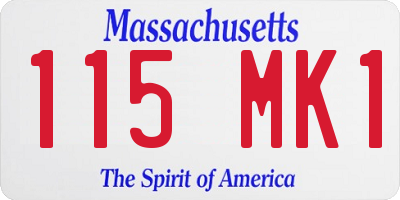 MA license plate 115MK1