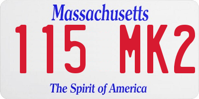 MA license plate 115MK2