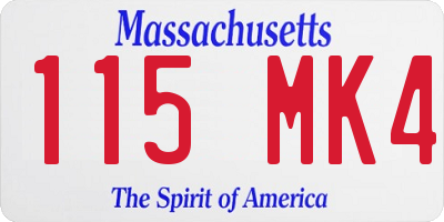 MA license plate 115MK4