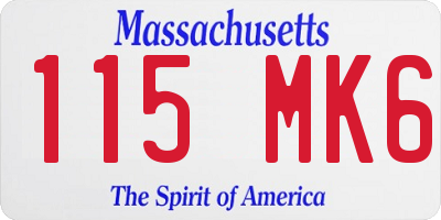 MA license plate 115MK6