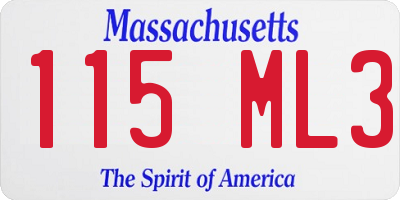 MA license plate 115ML3