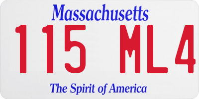 MA license plate 115ML4
