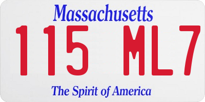 MA license plate 115ML7
