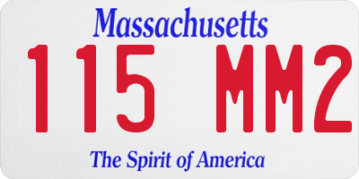 MA license plate 115MM2