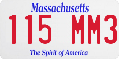 MA license plate 115MM3