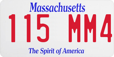 MA license plate 115MM4