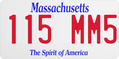 MA license plate 115MM5