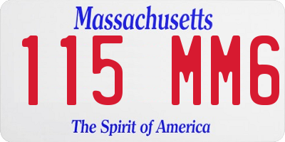 MA license plate 115MM6