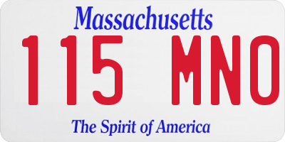 MA license plate 115MN0
