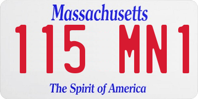 MA license plate 115MN1