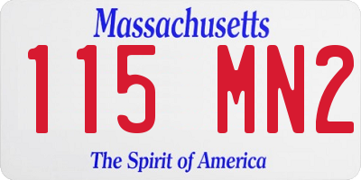 MA license plate 115MN2