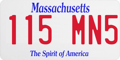 MA license plate 115MN5