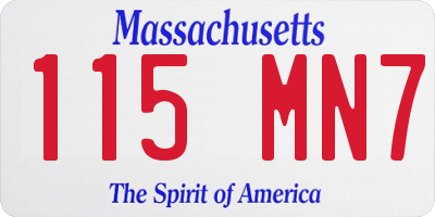 MA license plate 115MN7
