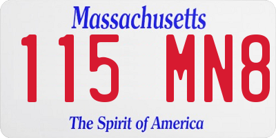 MA license plate 115MN8