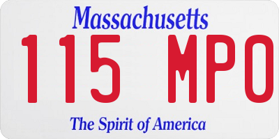 MA license plate 115MP0