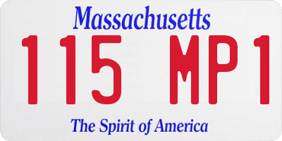 MA license plate 115MP1