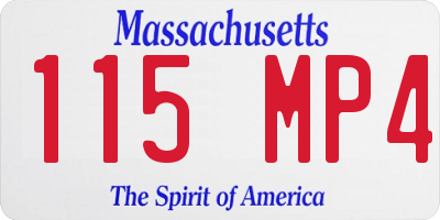 MA license plate 115MP4
