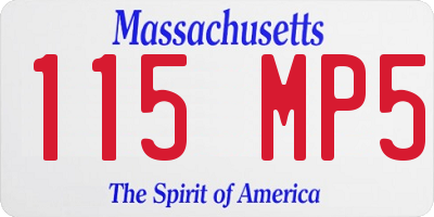 MA license plate 115MP5