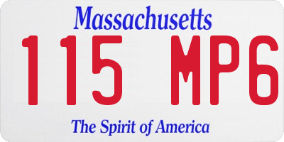 MA license plate 115MP6