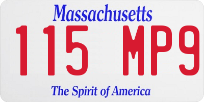 MA license plate 115MP9