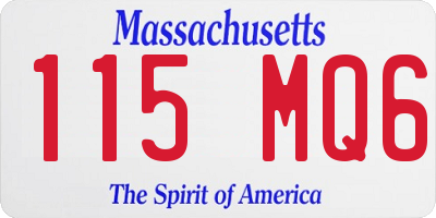 MA license plate 115MQ6